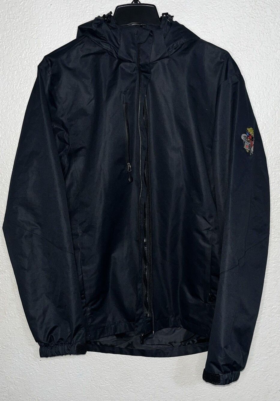 Port Authority Hooded lightweight windbreaker rain Jacket Men Sz Med Navy Blue